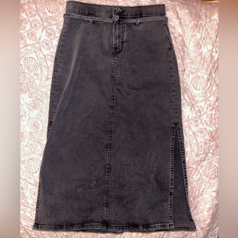 DKNY Charcoal Denim Skirt